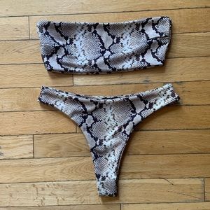 Nasty Gal Snake Print Bikini Set